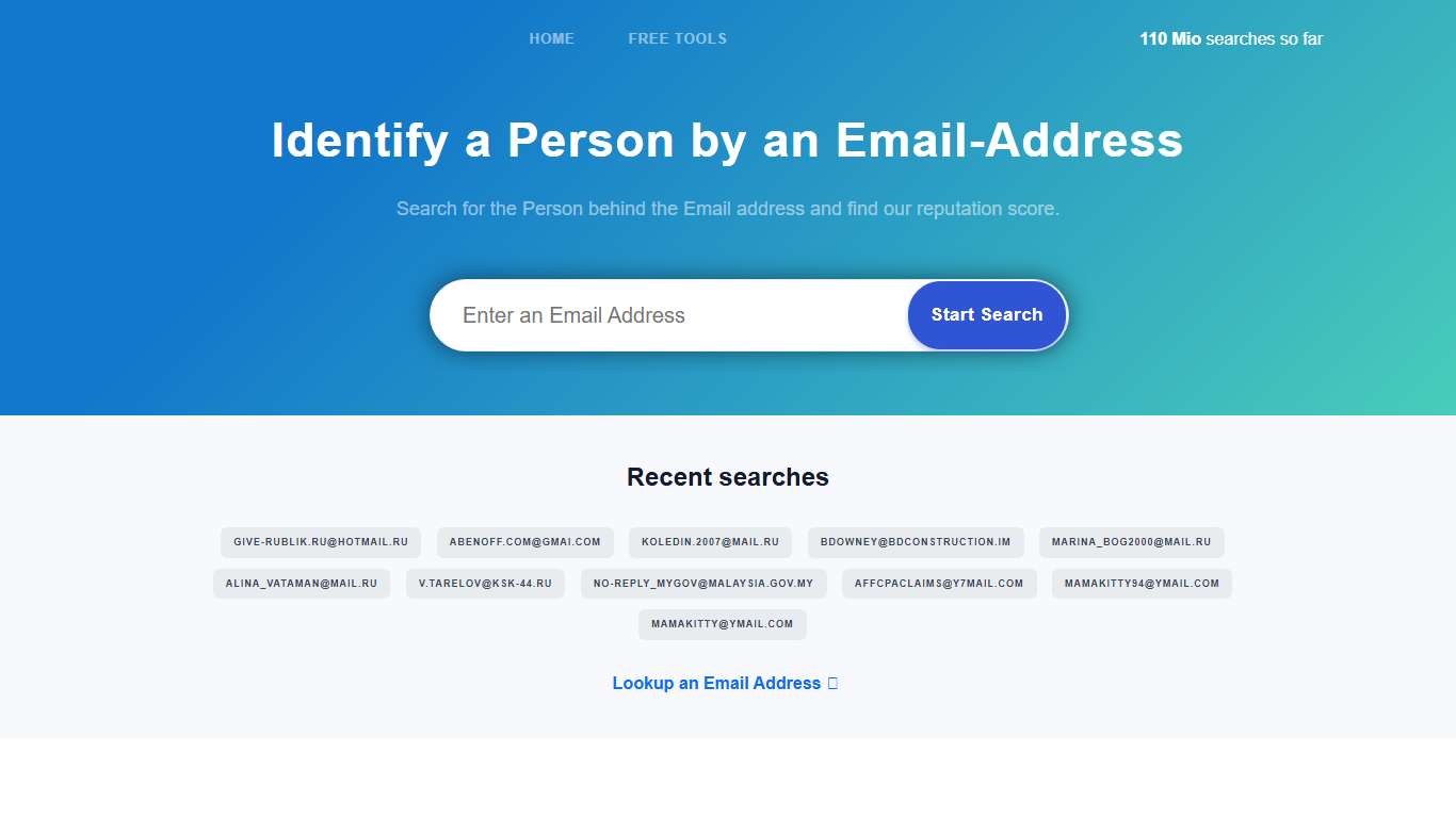Uncover the identity behind a email communication with EmailSherlock.com